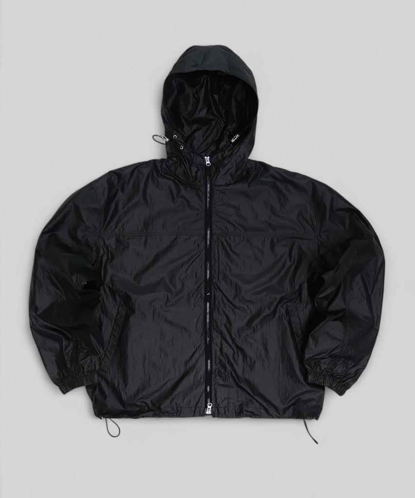 Vanessa Nylon Hooded Windbreaker Jacket_Black