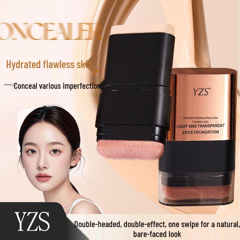 Lightweight Brightening Foundation Stick: Long-lasting, Smooth Coverage with a Natural Finish, Blemish-concealing, No Caking.
