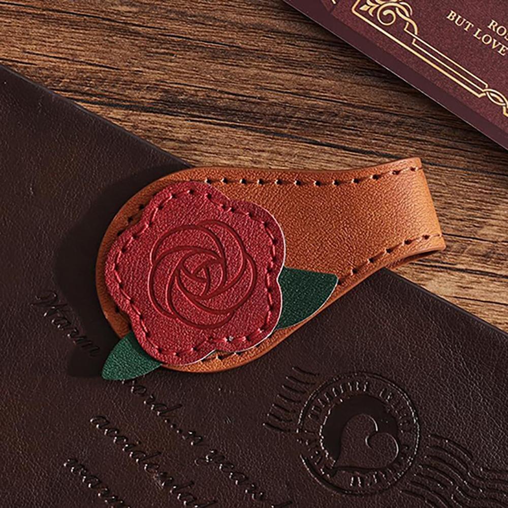 

Vintage plant leather bookmark, magnetic bookmark, leather book clip, essential for students to read