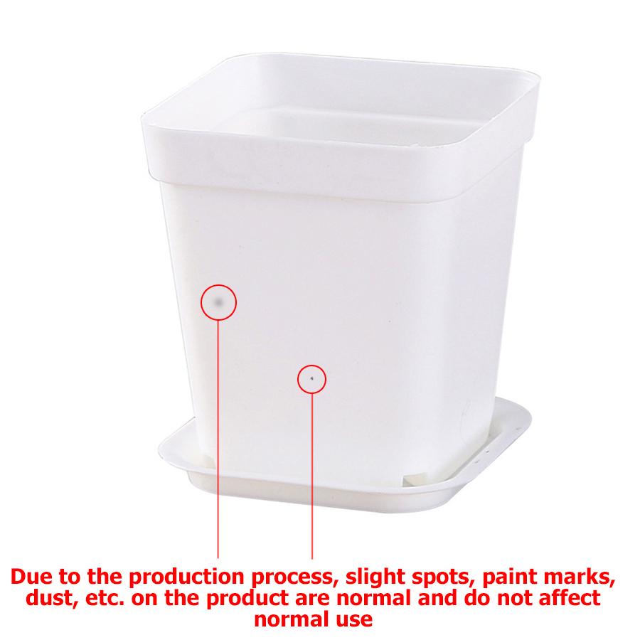 10pcs 7x7cm Plastic Square Flower Pot with Cover Garden Balcony Office Desktop Flower Pot Plant Growing Container