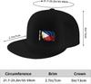 Boné de Baseball Snapback com Gráfico Desgastado da Bandeira das Filipinas Chapéu Hip Hop Ajustável com Aba Reta para Homens Mulheres