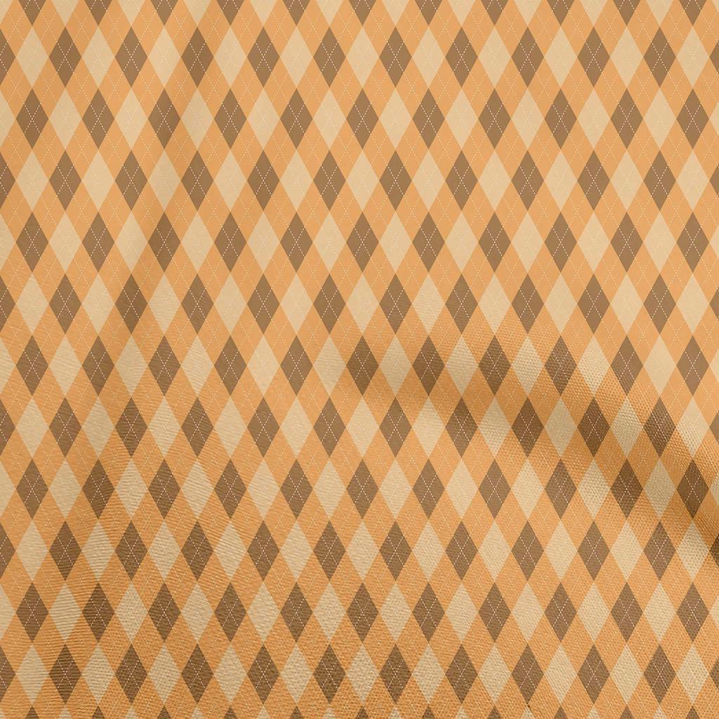 oneOone Cotton Flex Dark Teal Blue Fabric Check Argyle Dress Material Fabric Print Fabric By The Yard 40 Inch