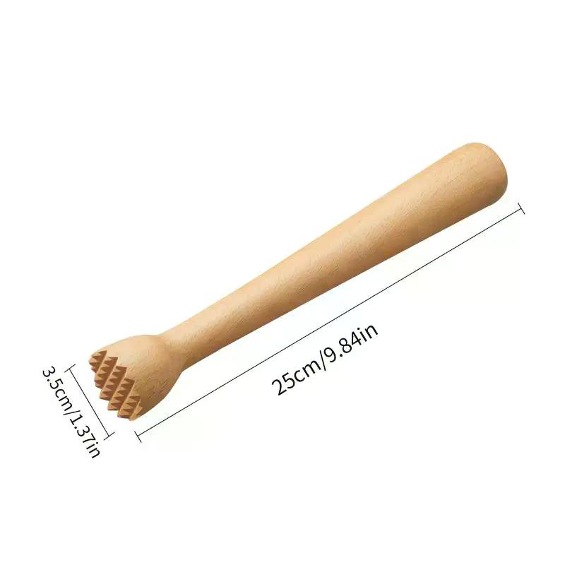 1Pcs Ice Muddler Wooden Pestle Beech Material Bar Kitchen Cocktail Tool Ice Muddler Sturdy Swizzle Sticks