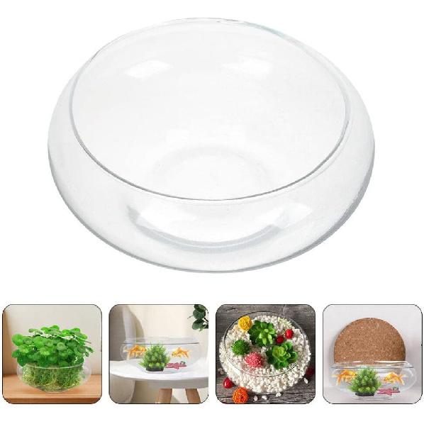 VOSAREA Glass Vase Bowl Glass Bubble Bowl Terrarium Succulent Planter Air Plants Hydroponic Display Floating Candles Clear Bubble Bowl Fish Bowl
