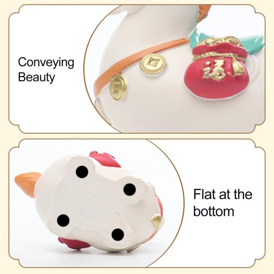Cartoon Horse Figurine Bring Fortune Fat Lucky Pony Statue Resin Animal Sculpture Year of Horse New Year Decoration Ornament Gift