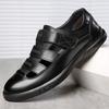 Summer new men's sandals hollow breathable beach shoes leather shoes casual leather hole shoes