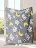Glow in the dark blanket 150x200 owl with moon and stars in the background