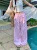 Korean Style High Waist Striped Wide-Leg Pants for Women - Spring & Autumn 2025