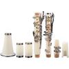 OXIZER Bb Clarinet Beginner Set, 17 Keys, ABS Resin, Pearl White Tuned, Nickel-Plated, Club-Friendly, Includes Reeds, Strap, and Hard Case, Pitch-Stab