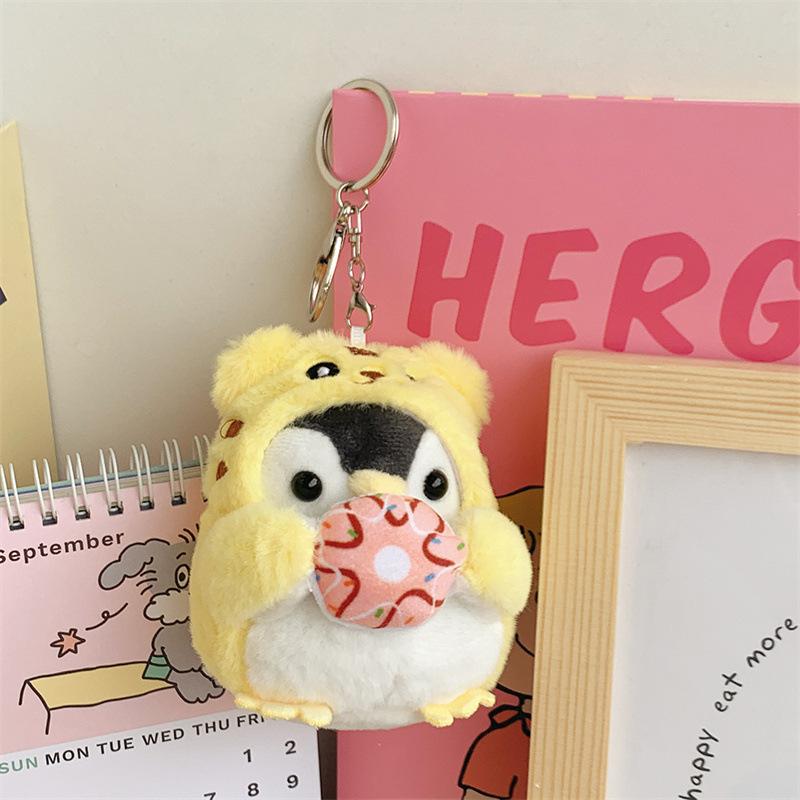 Cute Drag Penguin Plush Animal Bag Keychain Pendant Coin Wallet Car Key Plush Pendant