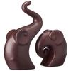 Lavish Rose Gold Home Decor Elephant Couple | Ceramic Figurines (Set of 2, Matte Rose Gold)
