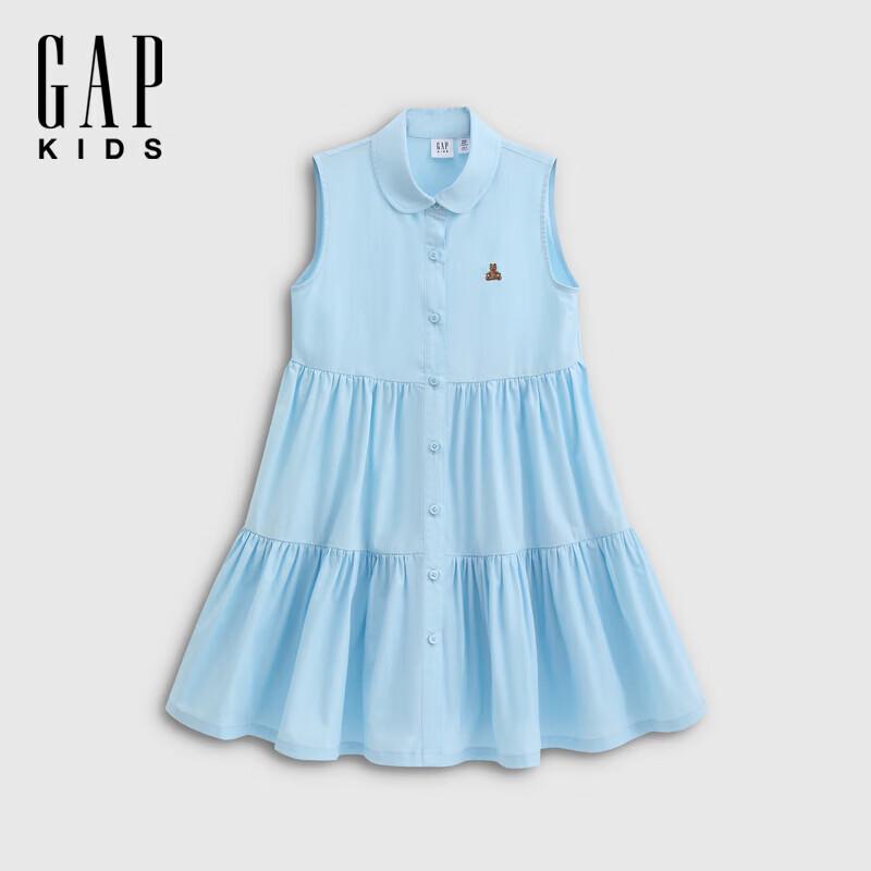 Gap Girls' Cotton Bear Doll Collar Sleeveless Tiered Dress