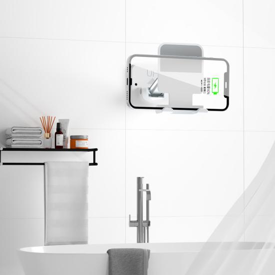 Uchwyt na telefon komórkowy Wielofunkcyjny Samoprzylepny Bez wiercenia Montowany na ścianie Wspornik do podtrzymywania telefonu komórkowego do łazienki