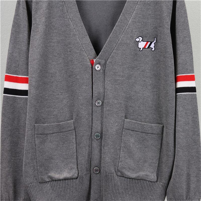 Knitted Cardigan Jacket Women's Autumn And Winter V Neck Sweater Striped Long Sleeved Loose Top Sweater