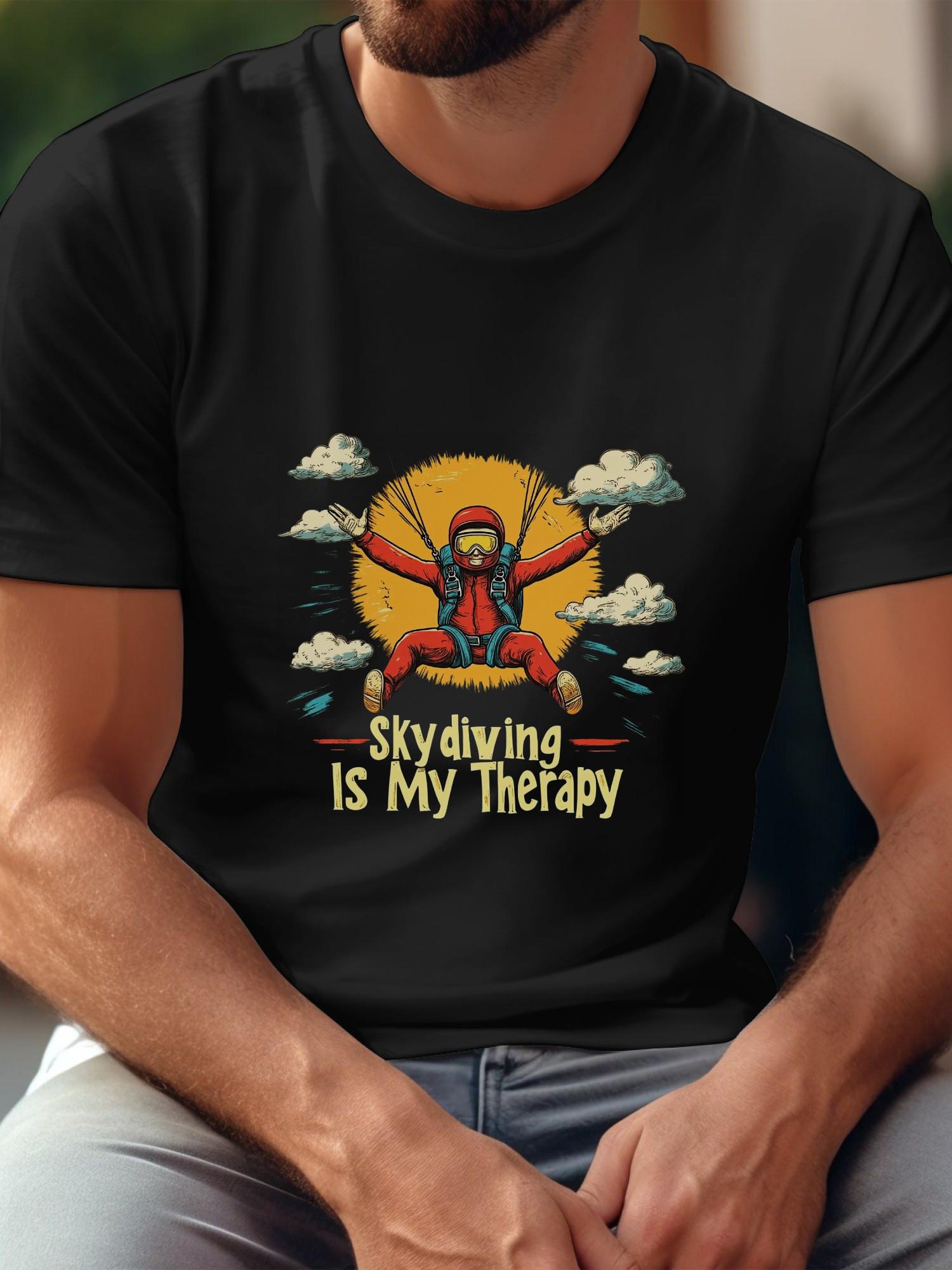1pc Skydiving therapy graphic T-shirt L