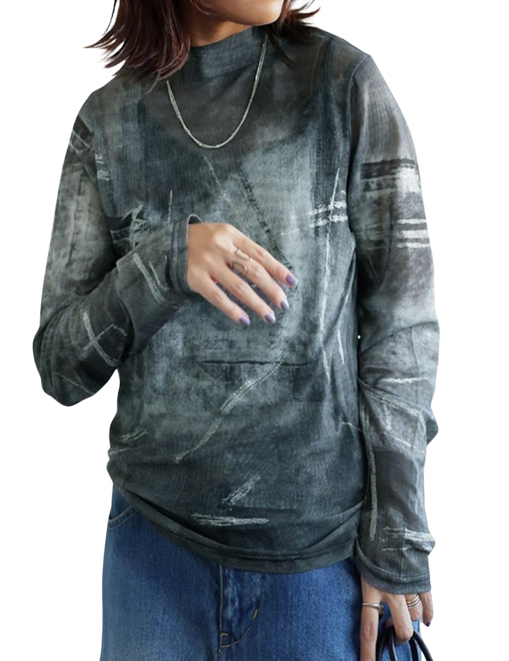 

antiqua Прозрачный Высокий Обычный Черный Женский Топ, Горловина, EP-00111, (Размер S-L), 05,