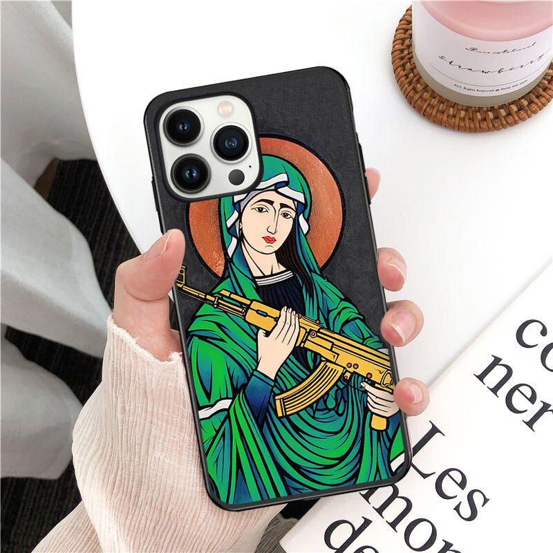 

soft funda AK47 Gun Phone Cover For iphone 14pro 11pro 12 13pro max 5s 6s xs 7 8plus SE xr 12mini Coque Cases Iphone 13
