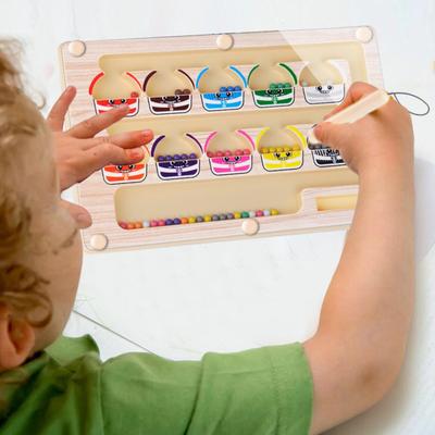 2 In 1 Magnetic Color Sorting Maze & Drawing Board Toddler Montessori Toys Number Matching Learning Counting Preschool Activity