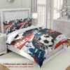 3pcs Cartoon football pattern printed bedding set, 1*duvet cover+2*pillowcase, for teenagers and adult bedroom, birthday gift