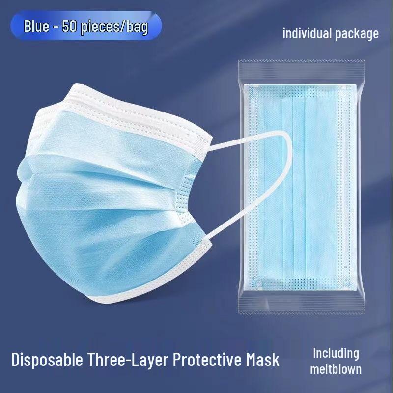 Individually Wrapped Disposable Masks - Three-Layer, Thickened Protection, Pack of 10