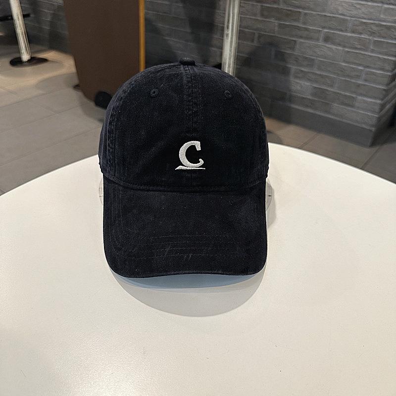 Washed Cotton Baseball Cap Letter C Embroided For Unisex Couples Casual Outdoor Sunshade Sun Hat Face Small Caps For Men Hats