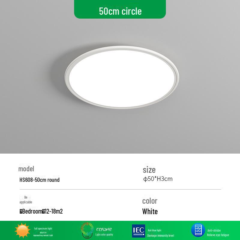 High-End Ultra-Thin Full Spectrum Round Ceiling Lamp for Living Room, Hall & Bedroom