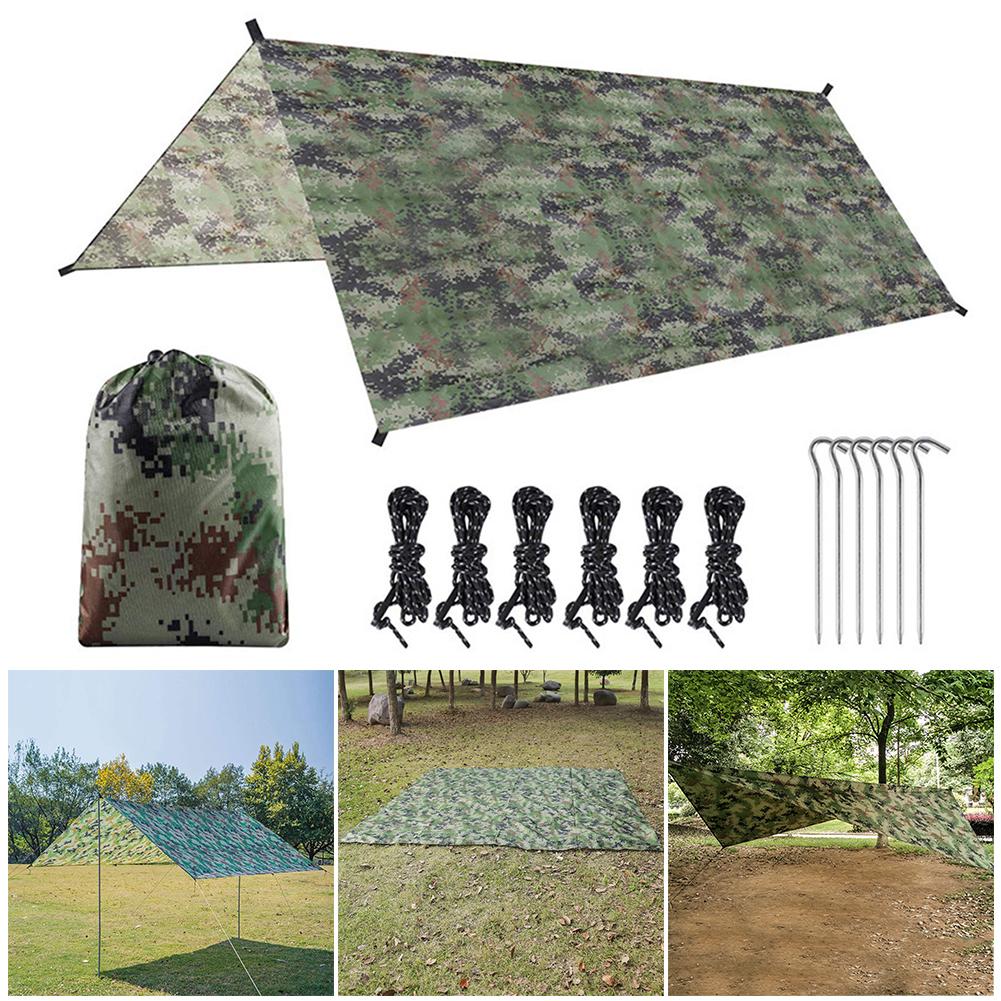 

Outdoor Canopy 210T Polyester Yarn Camouflage Portable Beach Canopy Waterproof Foldable Ultra-light Picnic Backpacking Equipment