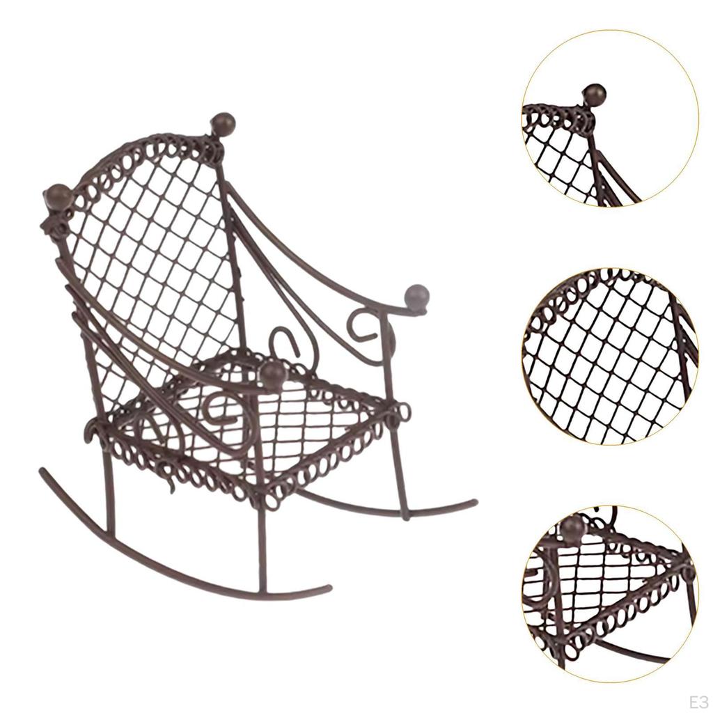 Puppenhaus Mini Schaukelstuhl Möbel für Feengarten