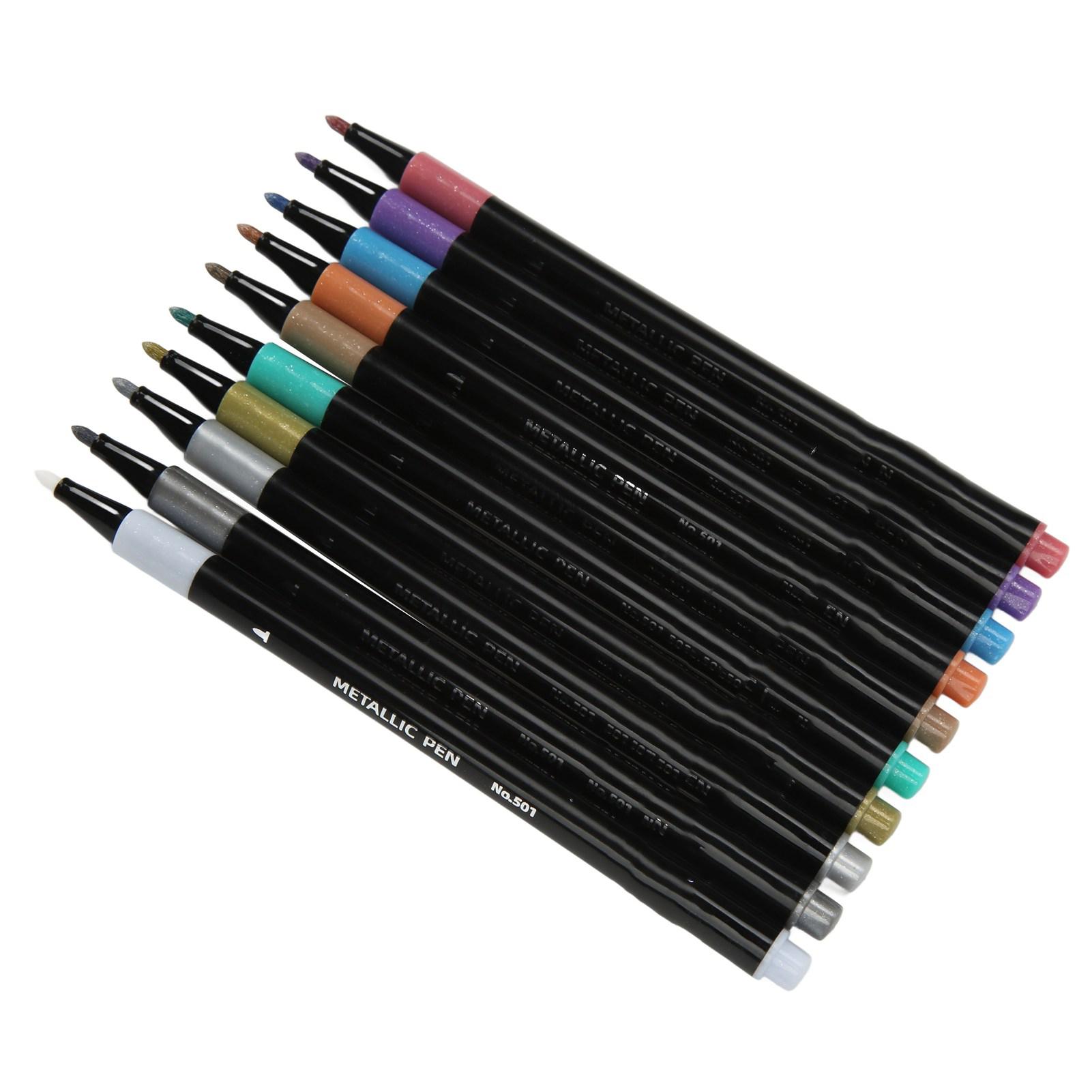 10 Colors Metallic Marker Pens Quick Dry Fluent Writing Metallic Pens Profession Graffiti Marker Pens Paint Marker Pen