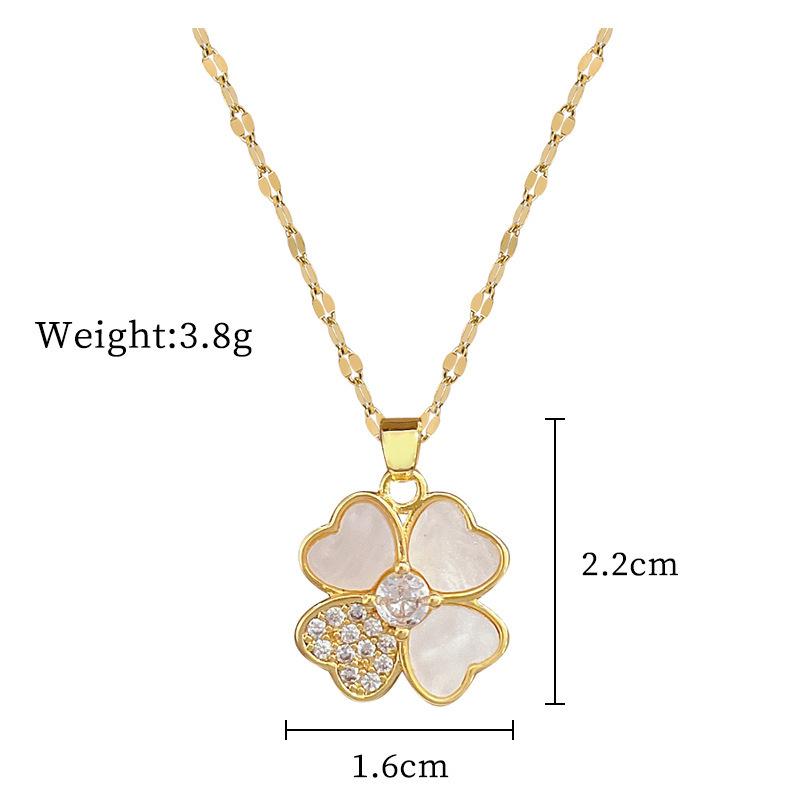 Lucky Necklace Women'S Copper Micro-Inlaid Real Gold Electroplating Simple And Exquisite Clavicle Chain Neck Chain