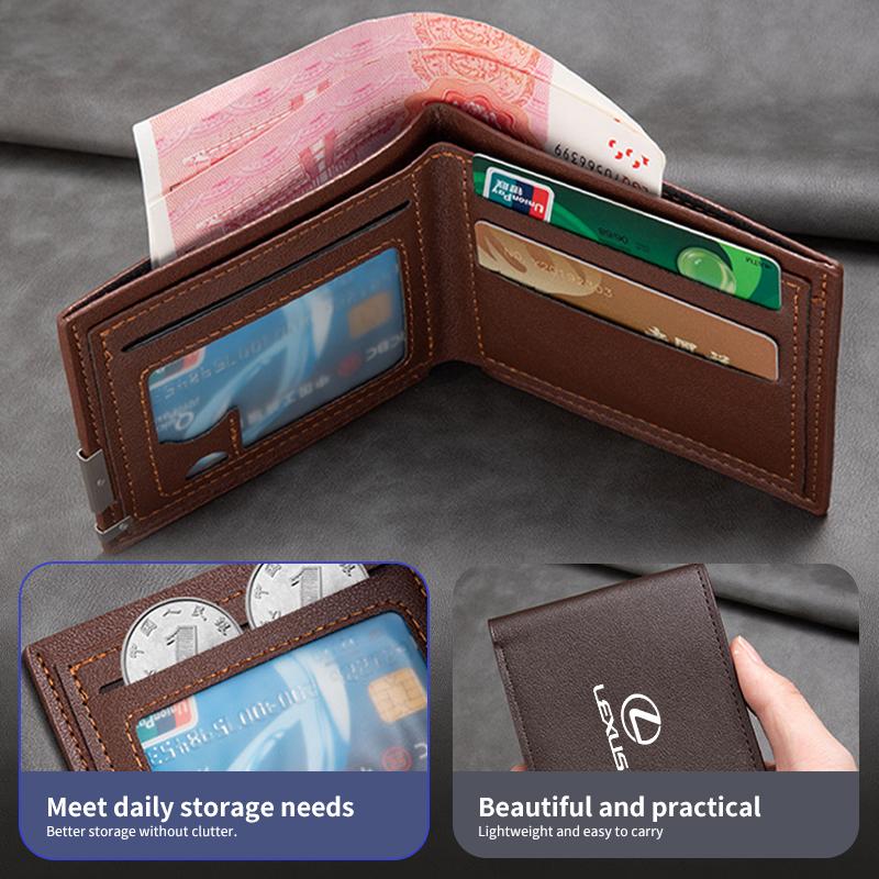 Car Accessories Men's Short Wallet ID Card Case Coin Purse For Lexus IS250 IS200 CT200h GS300 LS430 RX450h LX570 IS300 ES RX LS CJ0