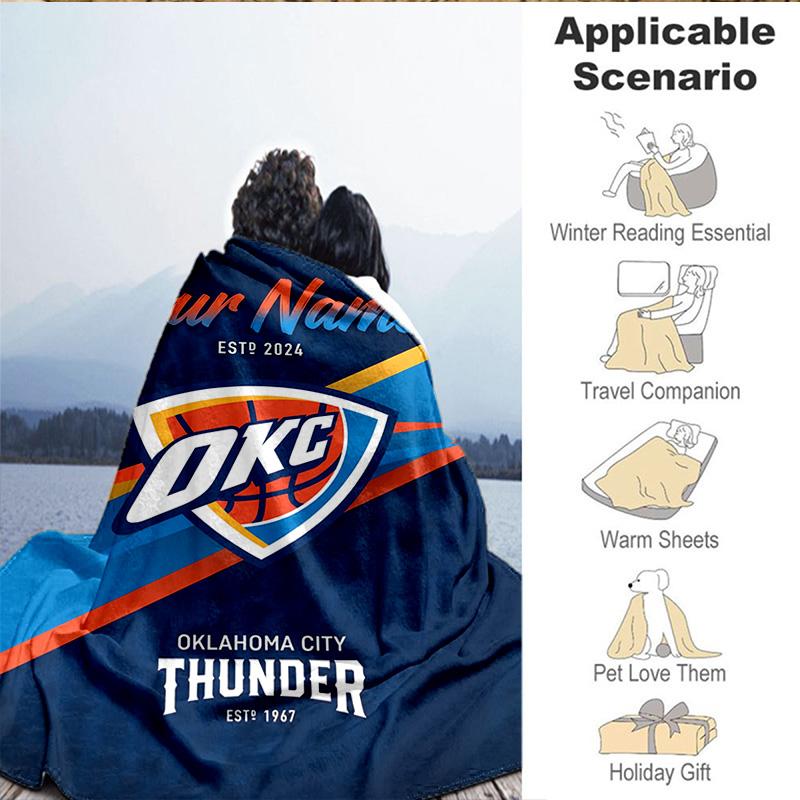 Custom Name Blanket Oklahoma Sports Team Blanket Bedding Blanket for Travel, Camping, Living Rooms, Offices, Sofas, Fan Christmas Gift