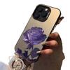 Purple ice rose is suitable for Apple 17Promax mobile phone case personalized vitality case iPhone16/15/14 Europe and America 13