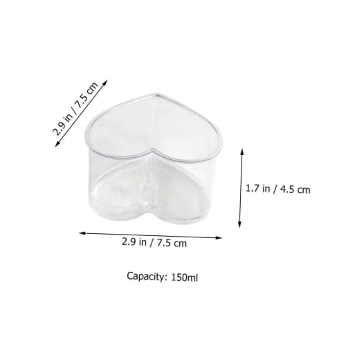 FRCOLOR 10-Piece Heart-Shaped Air Canister with Lid, Cake Container, Dessert, Red, Cake Canister, Portable, Party Tiramisu Canister, Plastic, Transpar