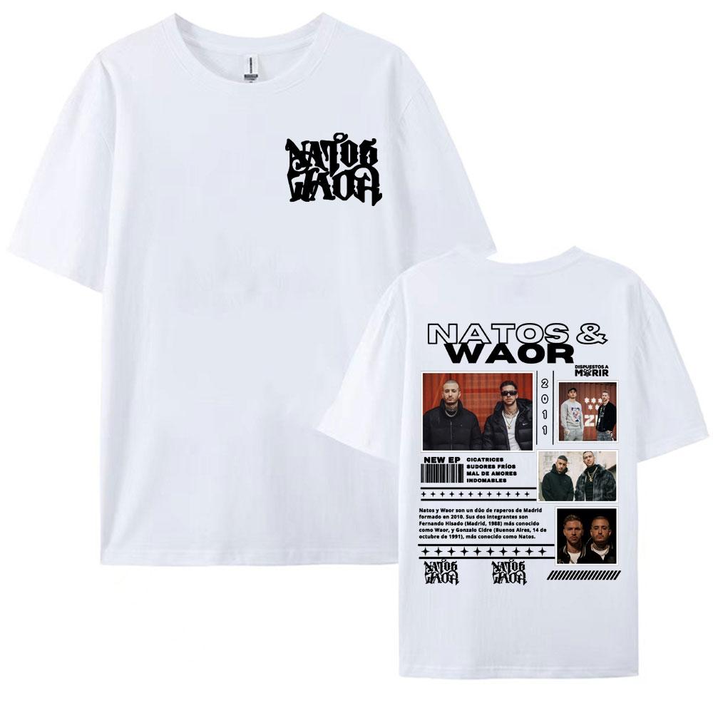 Rapper Natos Waor Musikalbum 2025 Tour Grafik T-Shirts für Herren Damen Mode Hip Hop Vintage T-Shirt Freizeit 100% Baumwolle T-Shirt