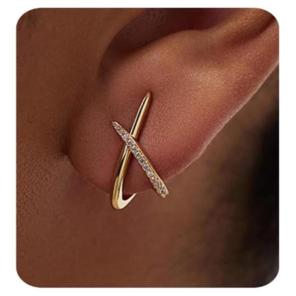 Elegant Crosses Design Studs Earrings Jewelry For Women With Gold or Silver Plated Finish And Hypoallergenic Comfort