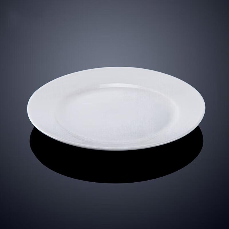 Assiettes plates de dîner rondes en céramique blanche Churong 9 pouces