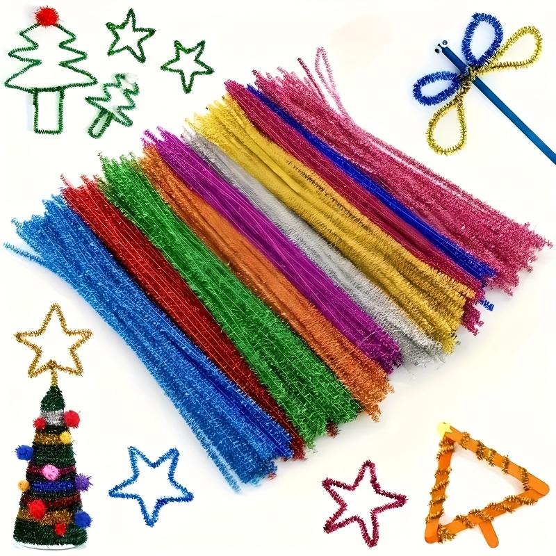 100 Shiny Plush Soft Iron Wires, Suitable for Art and Handmade Crafts, Mixed Color Decorations DIY Materials for Christmas Gifts