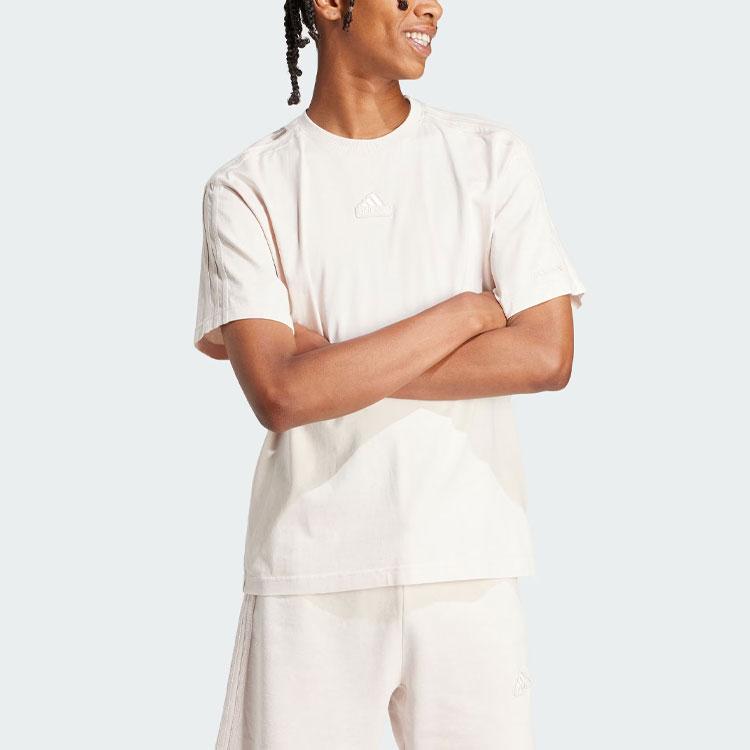 adidas ALL SZN 3-Stripes Garment Wash Tee Putty Mauve Men Streetwear IR5198