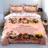 Floral Christian Wall Art Set Kid'S And Adults' Bedroom Decor, Exquisite Three-Piece Bedding Set Gift