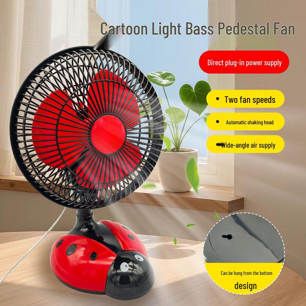 Cartoon Oscillating Desktop Fan - Portable Electric Fan for Dorms & Offices