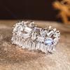 925 Sterling Silver Cubic Zirconia Wedding Party Ring for Women Personality Irregularity Design Trendy Jewelry