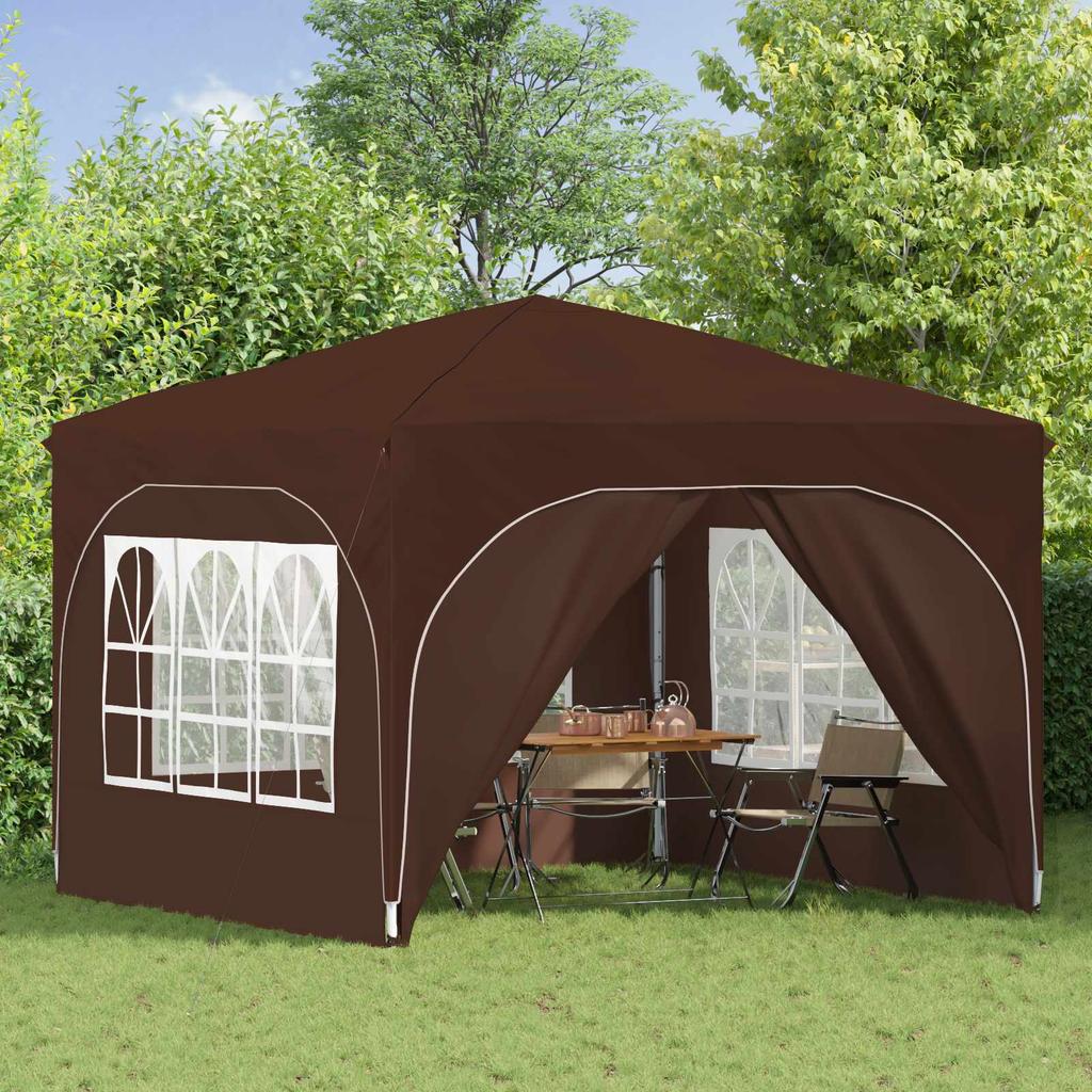 Pop Up Party Tent 290 X 290 X 245 Cm Brown