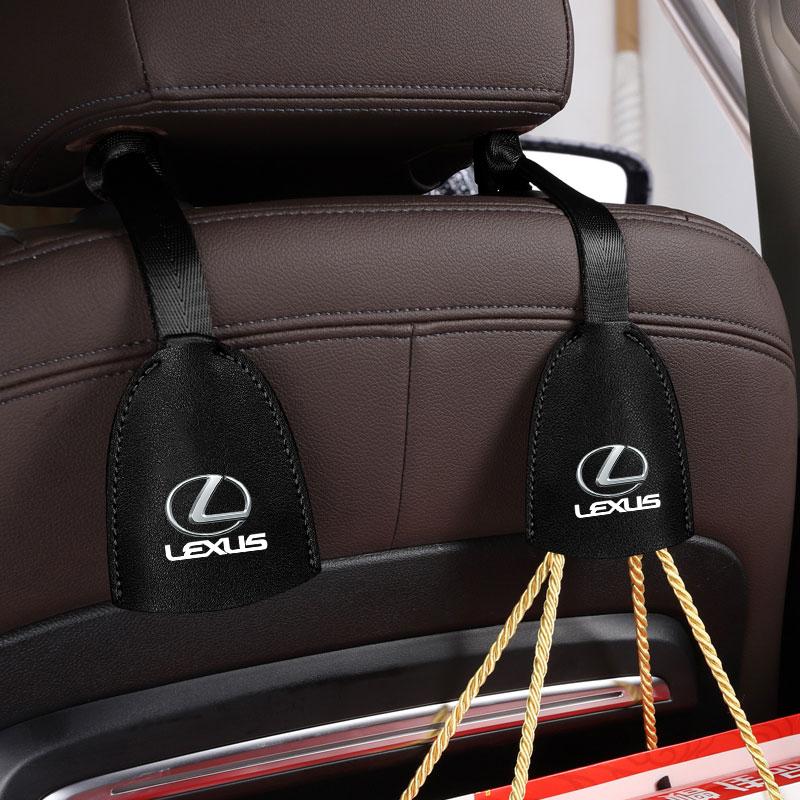 2pcs Leather Car Seat Back Hooks Portable Hanging Bag Rack For Lexus ES300 RX330 RX300 GS300 IS250 IS200 CT200h NX RX