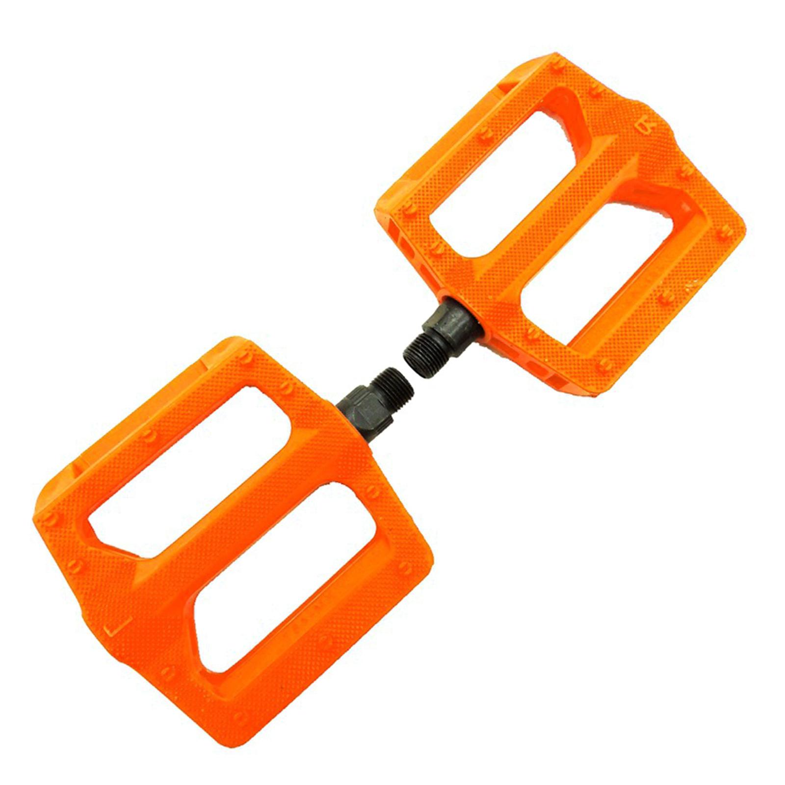 

Нескользящие педали для горных велосипедов Легкие полые педали-платформы для велосипедов Прочные пластиковые велосипедные широкие педали оранжевый