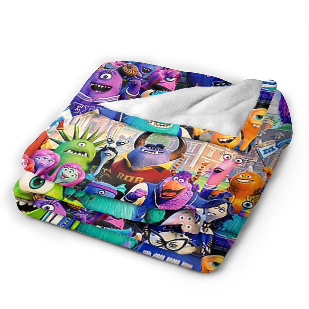 Monsters University Poster blanket Plush Throw blanket Airplane Travel Decoration Ultra-Soft Warm Bedsprea,