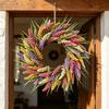 Realistic Simulated Wheat Wreath Fall Harvest Festival Wreath For Front Door Mantels Porch Garden Display And Thanksgiving Party Centerpieces