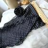 Y2K Black Polka Dot Rose Irregular Long Scarf - Sexy, Versatile Millennial Style for Bloggers