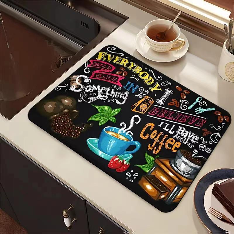 Superabsorberande Stort kök Absorberande matta Antisladdavrinning Kaffeskål Torkmatta Snabbtorkande avloppsdyna för badrum Bordsmatta