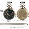 Bronzene Taschenuhr mit Kranich-/Elch-/Elefanten-Tierquarz, rundes Zifferblatt, Taschenhalskette, Anhänger, Pulloverkette, Taschenuhr für Männer und Frauen